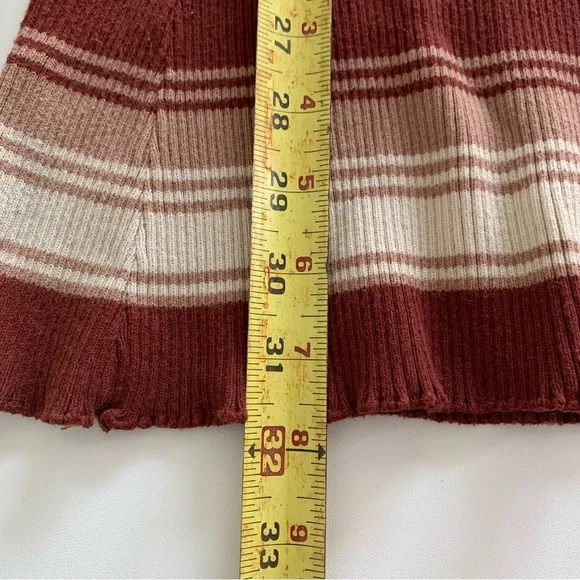 Brown Striped Wide Leg Ribbed Knit Pants Women’s Size Medium Cozy Stretch - Picture 8 of 9